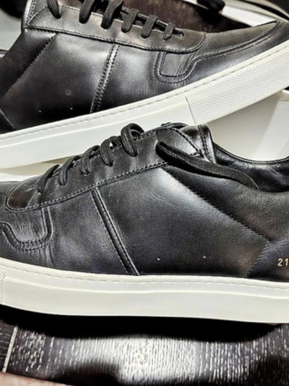 Common Projects Bball Leather Sneakers Black US 11. Achilles